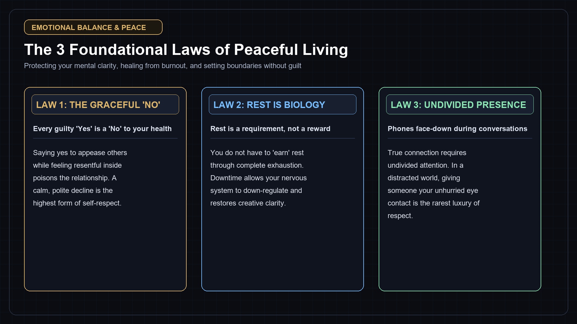The 3 Foundational Laws of Peaceful Living and Mindful Boundaries