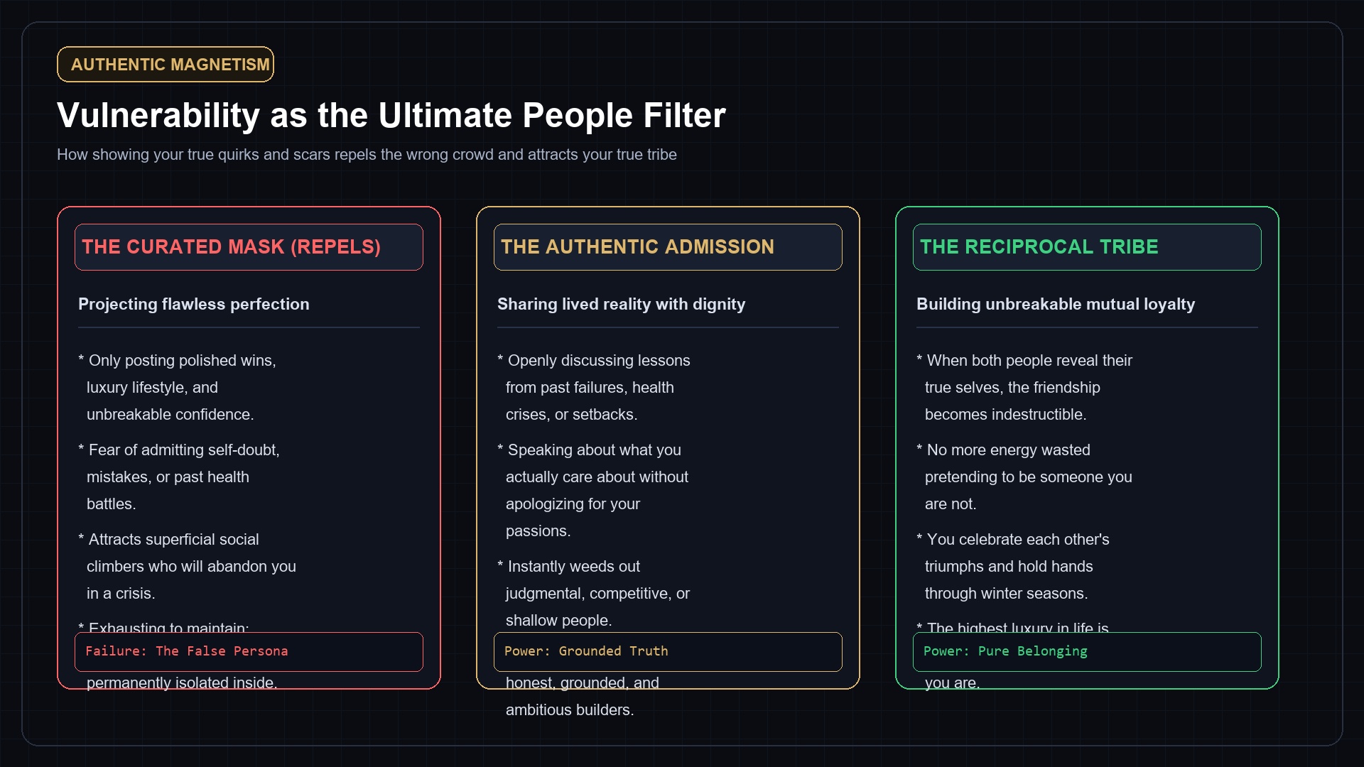 Vulnerability as the Ultimate People Filter Principle Card